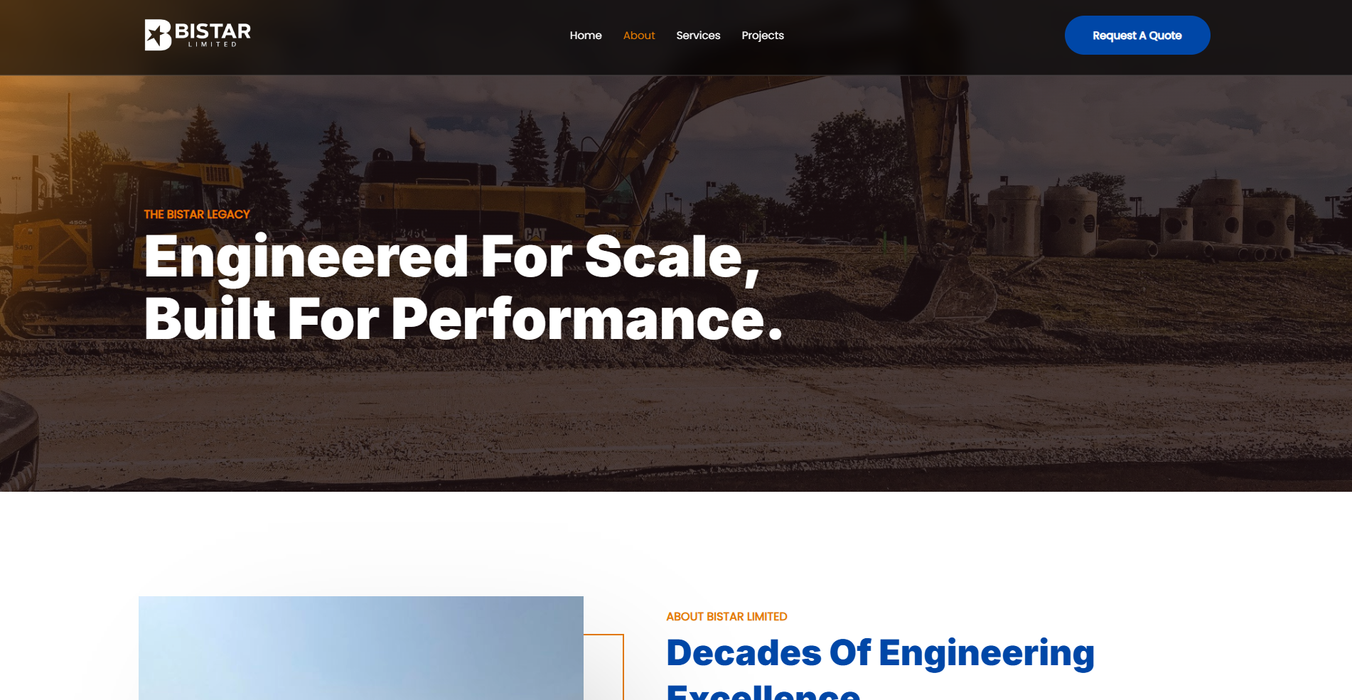 Bistar website preview image