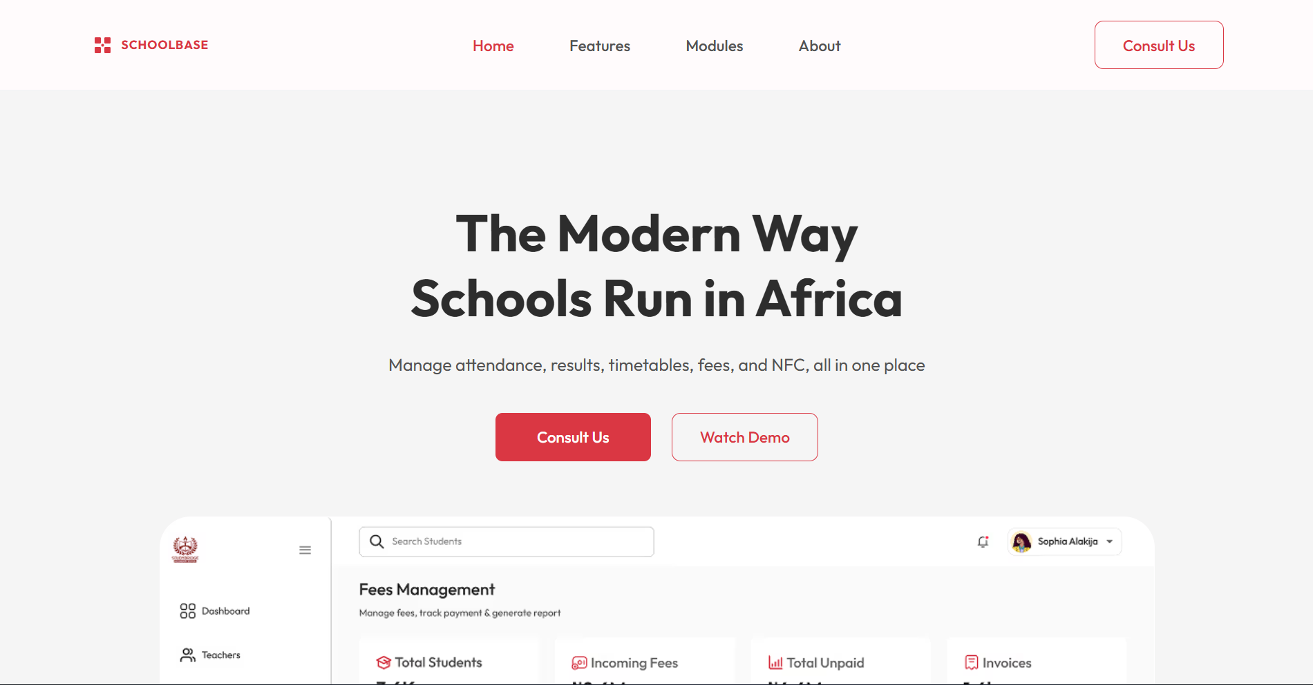 SchoolBase website preview image